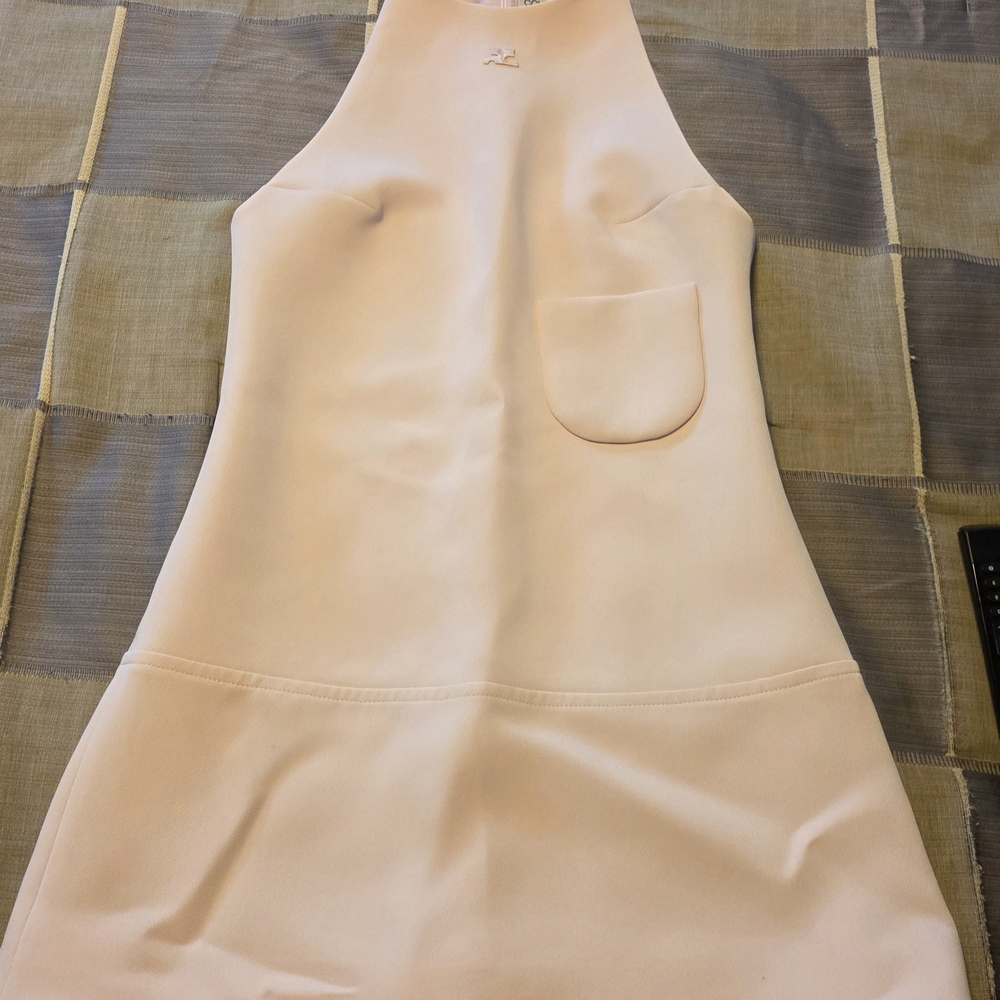 SLEEVELESS TWILL DRESS COURRÈGES